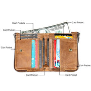 3533 Antimagnetic RFID Top-grain Leather Crazy Horse Texture Men Business Leisure Wallet (Black)