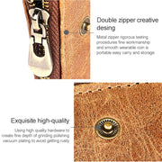 3533 Antimagnetic RFID Top-grain Leather Crazy Horse Texture Men Business Leisure Wallet (Coffee)