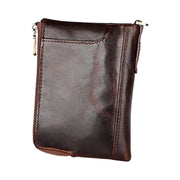 3533 Antimagnetic RFID Top-grain Leather Crazy Horse Texture Men Business Leisure Wallet (Coffee)