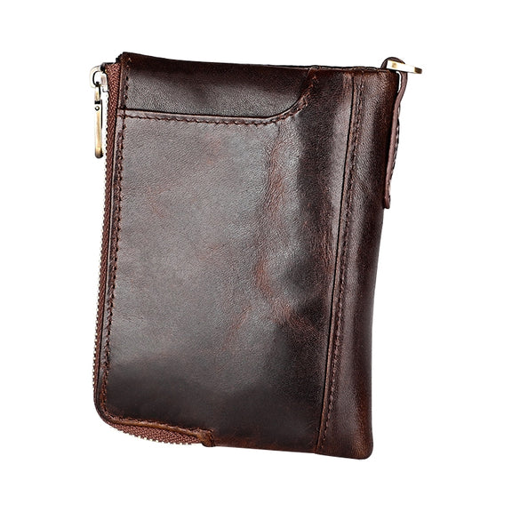 3533 Antimagnetic RFID Top-grain Leather Crazy Horse Texture Men Business Leisure Wallet (Coffee)