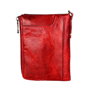 3533 Antimagnetic RFID Top-grain Leather Crazy Horse Texture Men Business Leisure Wallet (Red)