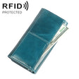 3559 Antimagnetic RFID Multi-function Zipper Retro Top-grain Leather Lady Purse Wallet (Blue) - free shipping - PMC TechLife - Order now!