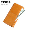 3559 Antimagnetic RFID Multi-function Zipper Retro Top-grain Leather Lady Purse Wallet (Yellowish-brown) - Antimagnetic RFID Package by PMC TechLife | Online Shopping South Africa | PMC TechLife | Buy Now Pay Later Mobicred