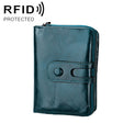 3577 Antimagnetic RFID Men and Women Crazy Horse Texture Leather Zipper Wallet (Blue) - Antimagnetic RFID Package by PMC TechLife | Online Shopping South Africa | PMC TechLife | Buy Now Pay Later Mobicred
