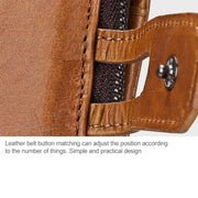 3577 Antimagnetic RFID Men and Women Crazy Horse Texture Leather Zipper Wallet (Blue)
