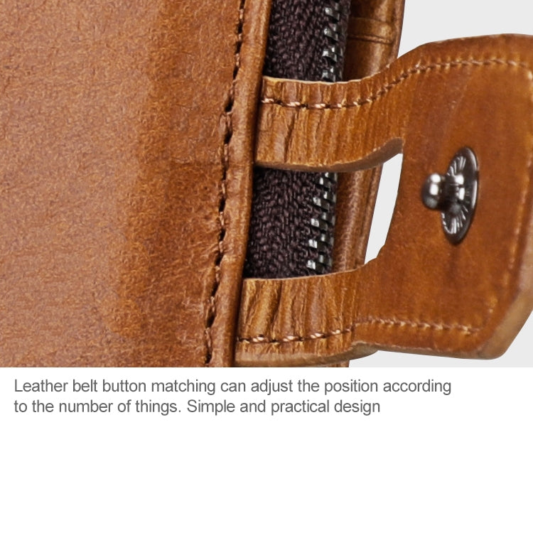 3577 Antimagnetic RFID Men and Women Crazy Horse Texture Leather Zipper Wallet (Blue)