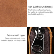 3577 Antimagnetic RFID Men and Women Crazy Horse Texture Leather Zipper Wallet (Yellowish-brown)