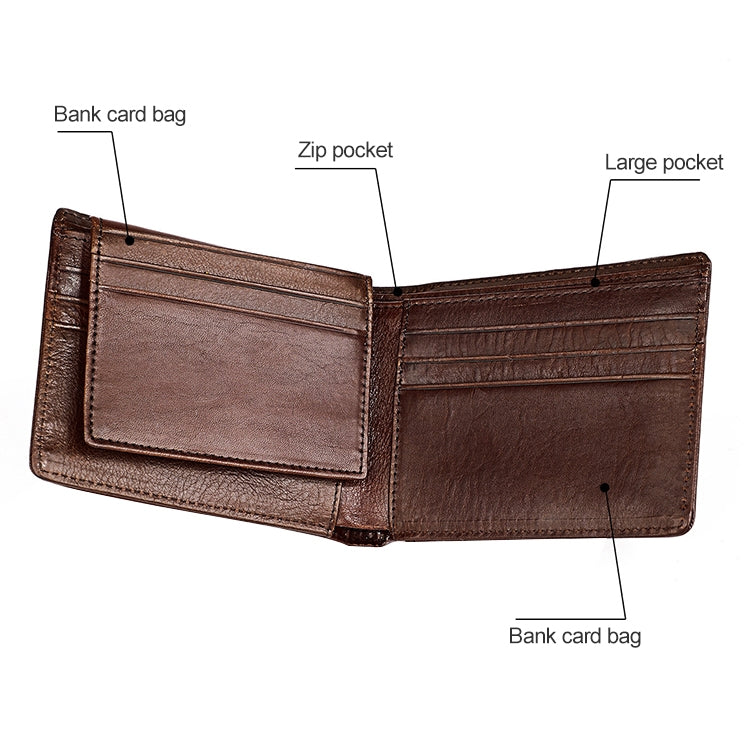 8018 Antimagnetic RFID Retro Fashion Crazy Horse Texture Leather Wallet for Men and Women - Antimagnetic RFID Package by PMC TechLife | Online Shopping South Africa | PMC TechLife | Buy Now Pay Later Mobicred