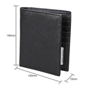 8235 Antimagnetic RFID Multi-function Crazy Horse Texture Leather Wallet Passport Bag(Black)
