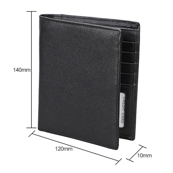 8235 Antimagnetic RFID Multi-function Crazy Horse Texture Leather Wallet Passport Bag(Black)