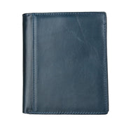 8235 Antimagnetic RFID Multi-function Crazy Horse Texture Leather Wallet Passport Bag(Blue)