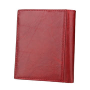 8235 Antimagnetic RFID Multi-function Crazy Horse Texture Leather Wallet Passport Bag(Red)