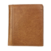 8235 Antimagnetic RFID Multi-function Crazy Horse Texture Leather Wallet Passport Bag(Yellowish-brown)