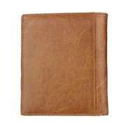8235 Antimagnetic RFID Multi-function Crazy Horse Texture Leather Wallet Passport Bag(Yellowish-brown)