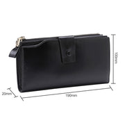8236 Antimagnetic RFID Multi-function Oil Wax Leather Lady Wallet Large-capacity Purse (Black)
