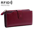 8236 Antimagnetic RFID Multi-function Oil Wax Leather Lady Wallet Large-capacity Purse (Purple) - Antimagnetic RFID Package by PMC TechLife | Online Shopping South Africa | PMC TechLife | Buy Now Pay Later Mobicred