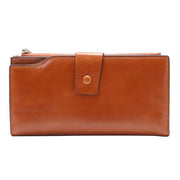8236 Antimagnetic RFID Multi-function Oil Wax Leather Lady Wallet Large-capacity Purse (Yellow)