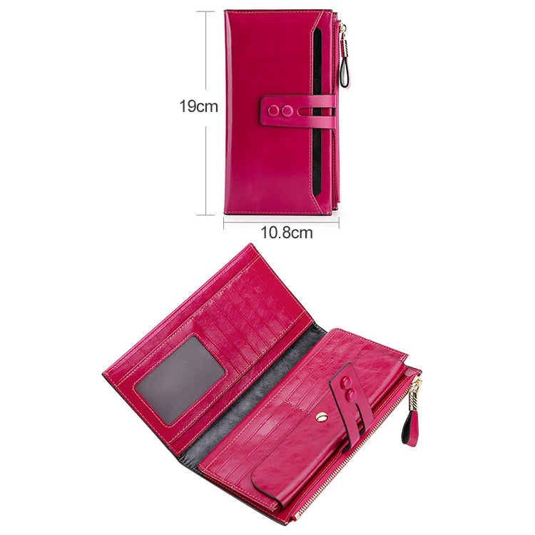 8239 Antimagnetic RFID Multi-function Leather Lady Wallet Large-capacity Purse with Detachable Card Holder(Blue)