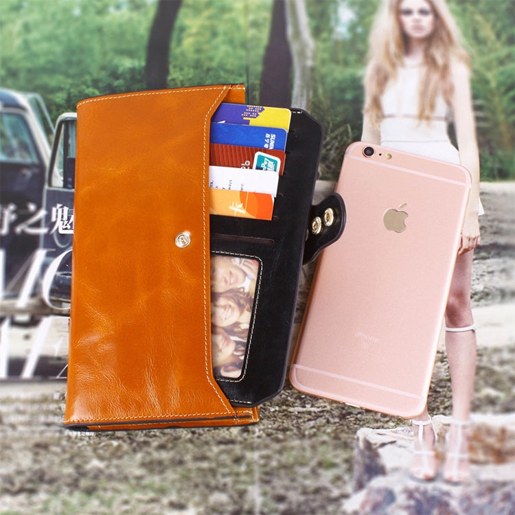 8239 Antimagnetic RFID Multi-function Leather Lady Wallet Large-capacity Purse with Detachable Card Holder(Blue)