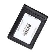 9037 Antimagnetic RFID Crazy Horse Texture Leather Wallet Billfold for Men and Women(Black)