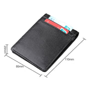 9037 Antimagnetic RFID Crazy Horse Texture Leather Wallet Billfold for Men and Women(Black)