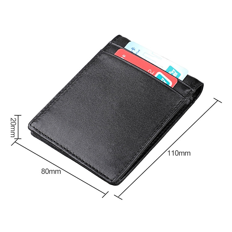 9037 Antimagnetic RFID Crazy Horse Texture Leather Wallet Billfold for Men and Women(Black)