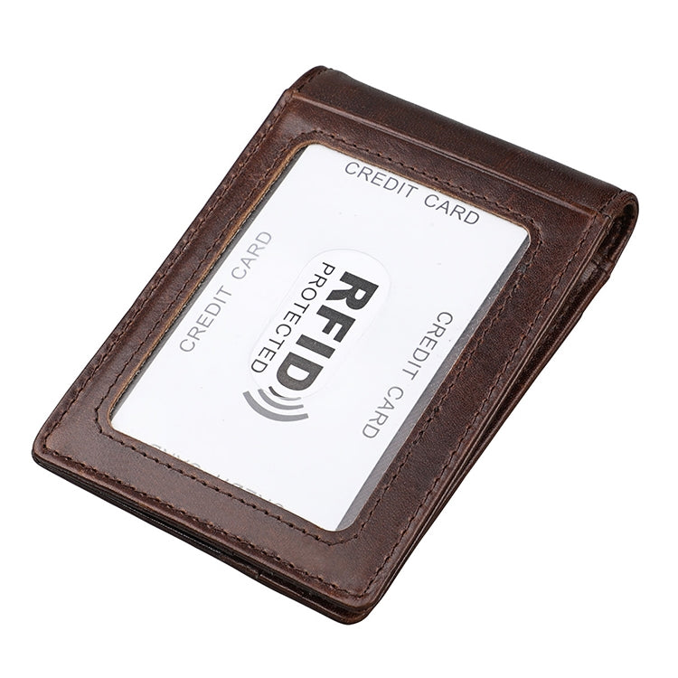 9037 Antimagnetic RFID Crazy Horse Texture Leather Wallet Billfold for Men and Women(Coffee) - free shipping - PMC TechLife - Order now!