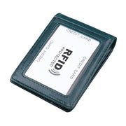 9037 Antimagnetic RFID Crazy Horse Texture Leather Wallet Billfold for Men and Women(Blue)