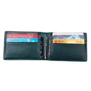 9037 Antimagnetic RFID Crazy Horse Texture Leather Wallet Billfold for Men and Women(Blue)