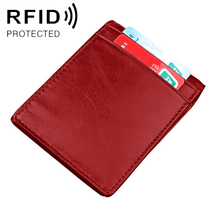 9037 Antimagnetic RFID Crazy Horse Texture Leather Wallet Billfold for Men and Women(Red) - free shipping - PMC TechLife - Order now!