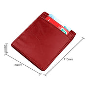 9037 Antimagnetic RFID Crazy Horse Texture Leather Wallet Billfold for Men and Women(Red)