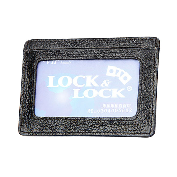 KB37 Antimagnetic RFID Litchi Texture Leather Card Holder Wallet Billfold for Men and Women (Black)
