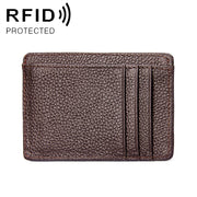 KB37 Antimagnetic RFID Litchi Texture Leather Card Holder Wallet Billfold for Men and Women (Coffee)
