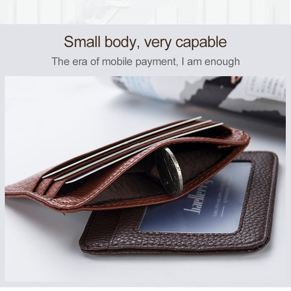 KB37 Antimagnetic RFID Litchi Texture Leather Card Holder Wallet Billfold for Men and Women (Coffee)