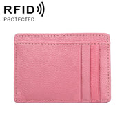 KB37 Antimagnetic RFID Litchi Texture Leather Card Holder Wallet Billfold for Men and Women (Pink)