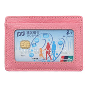 KB37 Antimagnetic RFID Litchi Texture Leather Card Holder Wallet Billfold for Men and Women (Pink)