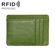 KB37 Antimagnetic RFID Litchi Texture Leather Card Holder Wallet Billfold for Men and Women (Green)
