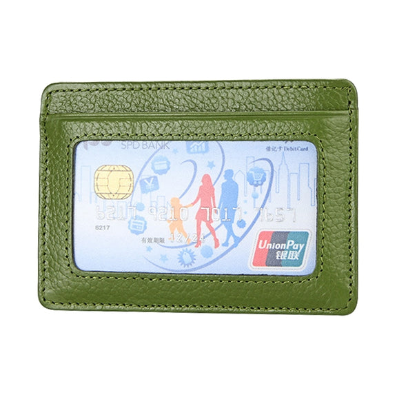 KB37 Antimagnetic RFID Litchi Texture Leather Card Holder Wallet Billfold for Men and Women (Green)
