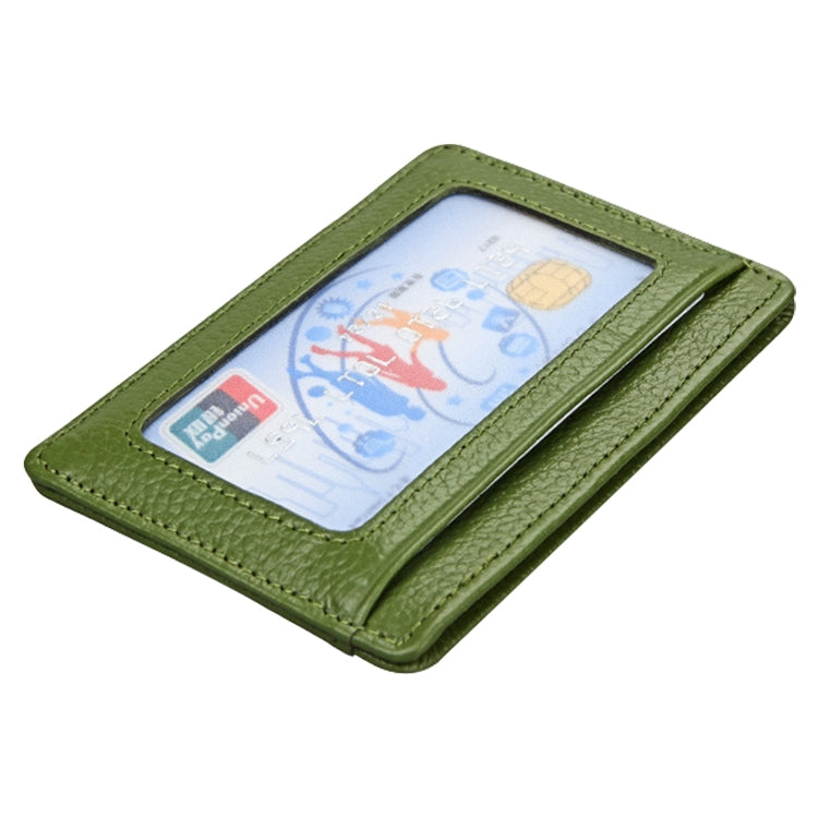 KB37 Antimagnetic RFID Litchi Texture Leather Card Holder Wallet Billfold for Men and Women (Green)