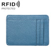 KB37 Antimagnetic RFID Litchi Texture Leather Card Holder Wallet Billfold for Men and Women (Lake Blue) - free shipping - PMC TechLife - Order now!
