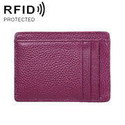 KB37 Antimagnetic RFID Litchi Texture Leather Card Holder Wallet Billfold for Men and Women (Purple)