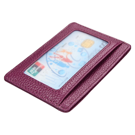 KB37 Antimagnetic RFID Litchi Texture Leather Card Holder Wallet Billfold for Men and Women (Purple)