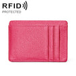 KB37 Antimagnetic RFID Litchi Texture Leather Card Holder Wallet Billfold for Men and Women (Rose Red) - free shipping - PMC TechLife - Order now!
