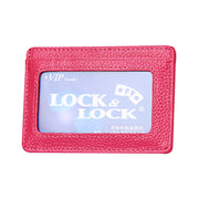 KB37 Antimagnetic RFID Litchi Texture Leather Card Holder Wallet Billfold for Men and Women (Rose Red)