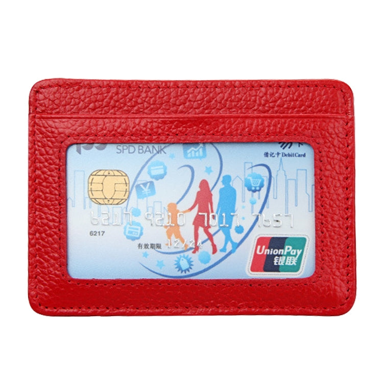 KB37 Antimagnetic RFID Litchi Texture Leather Card Holder Wallet Billfold for Men and Women (Red)