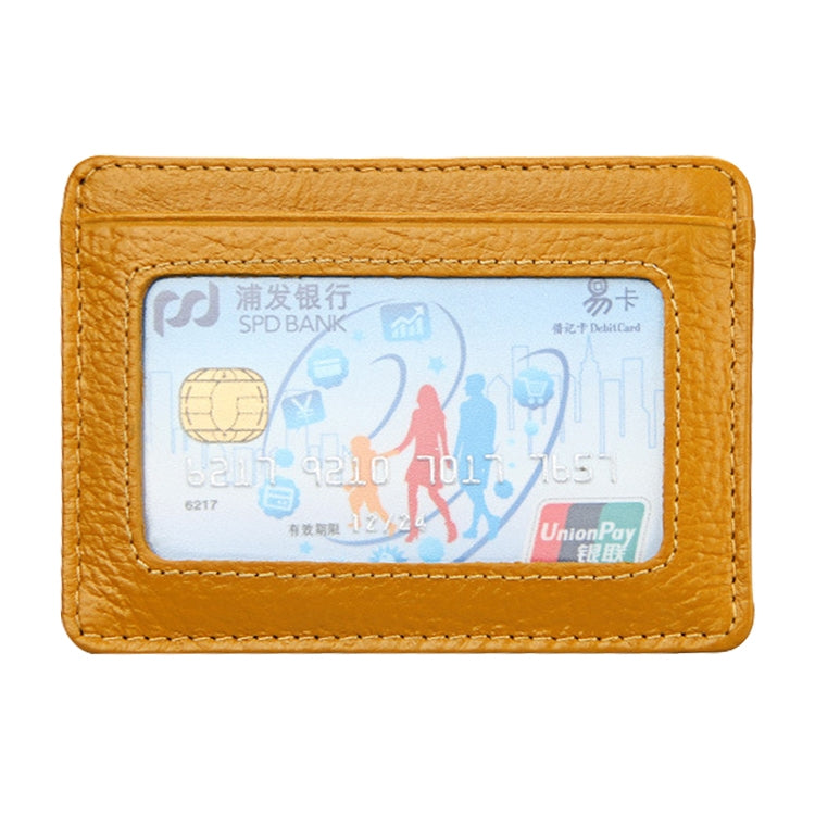 KB37 Antimagnetic RFID Litchi Texture Leather Card Holder Wallet Billfold for Men and Women (Yellow)