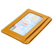 KB37 Antimagnetic RFID Litchi Texture Leather Card Holder Wallet Billfold for Men and Women (Yellow)