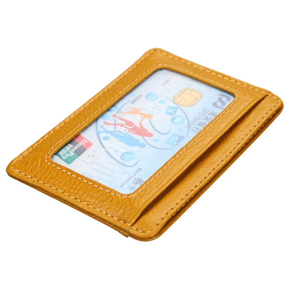 KB37 Antimagnetic RFID Litchi Texture Leather Card Holder Wallet Billfold for Men and Women (Yellow)