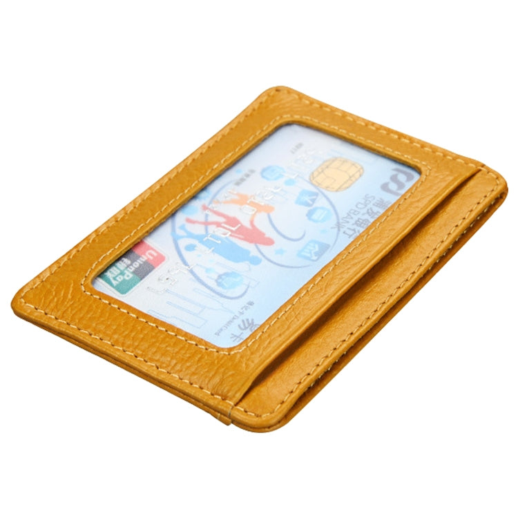 KB37 Antimagnetic RFID Litchi Texture Leather Card Holder Wallet Billfold for Men and Women (Yellow)