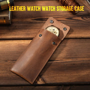 CONTACTS FAMILY CF1110 Universal Crazy Horse Leather Watch Protective Case Storage Bag for Apple Watch (Brown)